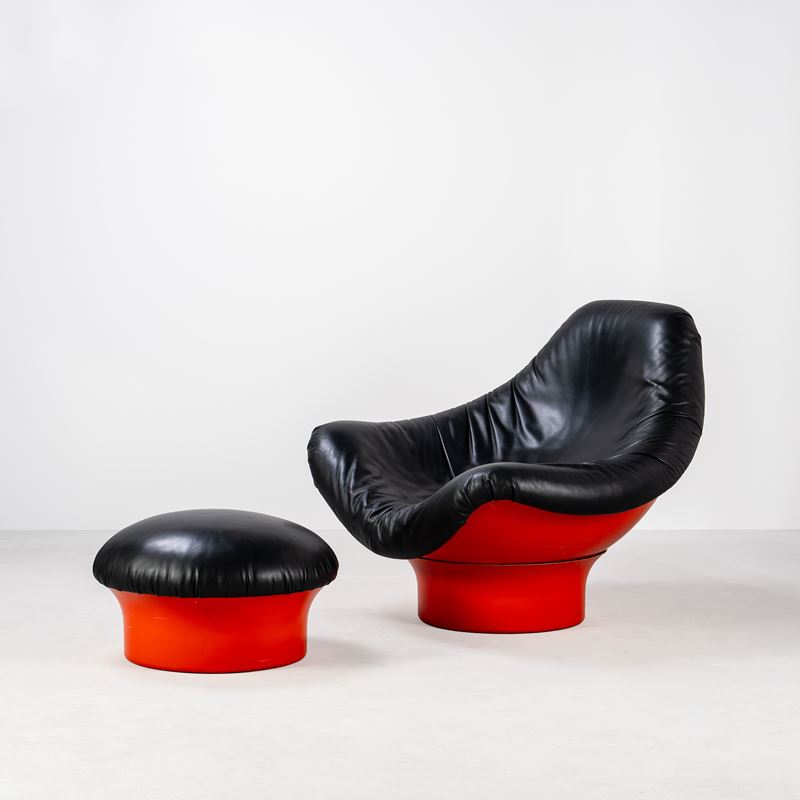 Mario Brunu, Poltrona con pouf “Rodica Chair”