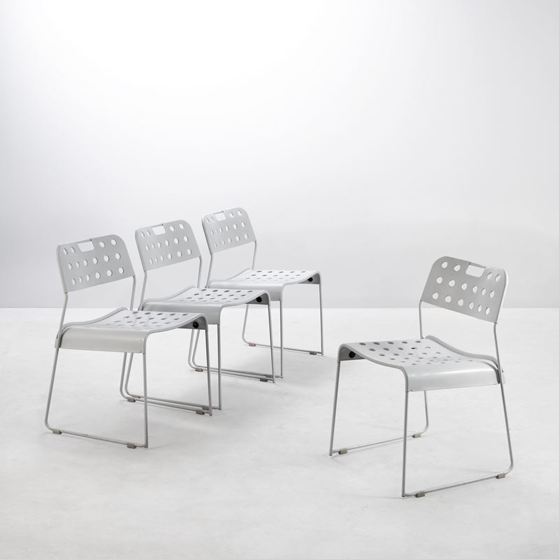 Rodney Kinsman, Quattro sedie Omstak, alluminio verniciato