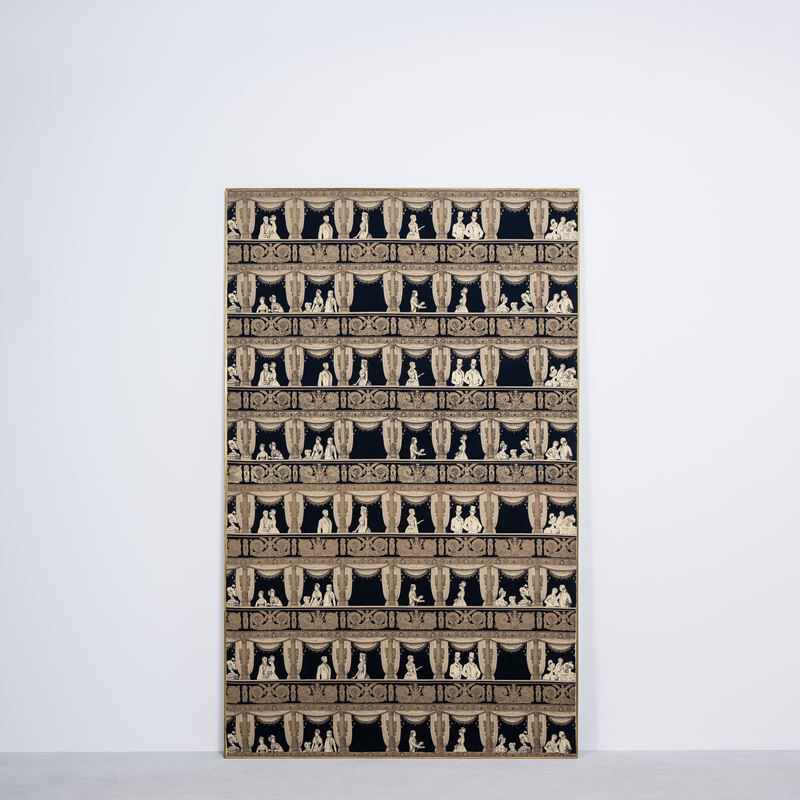 Fornasetti, Pannello in tessuto e legno