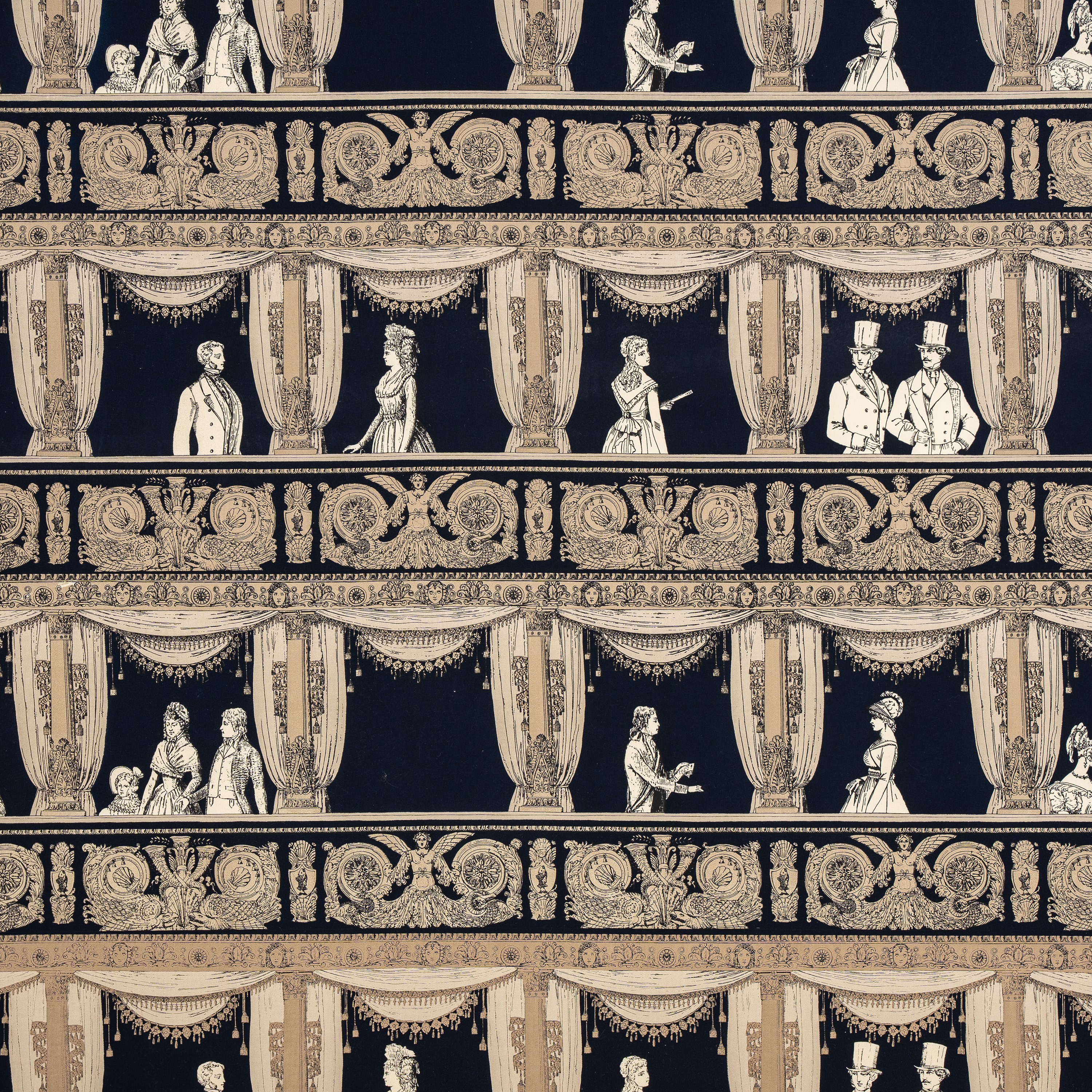 Fornasetti, Pannello in tessuto e legno