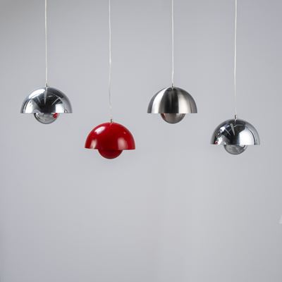 Verner Panton, Quattro lampade Flowerpot a sospensione