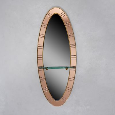 Specchio Cristal Art con consolle, vetro e ottone