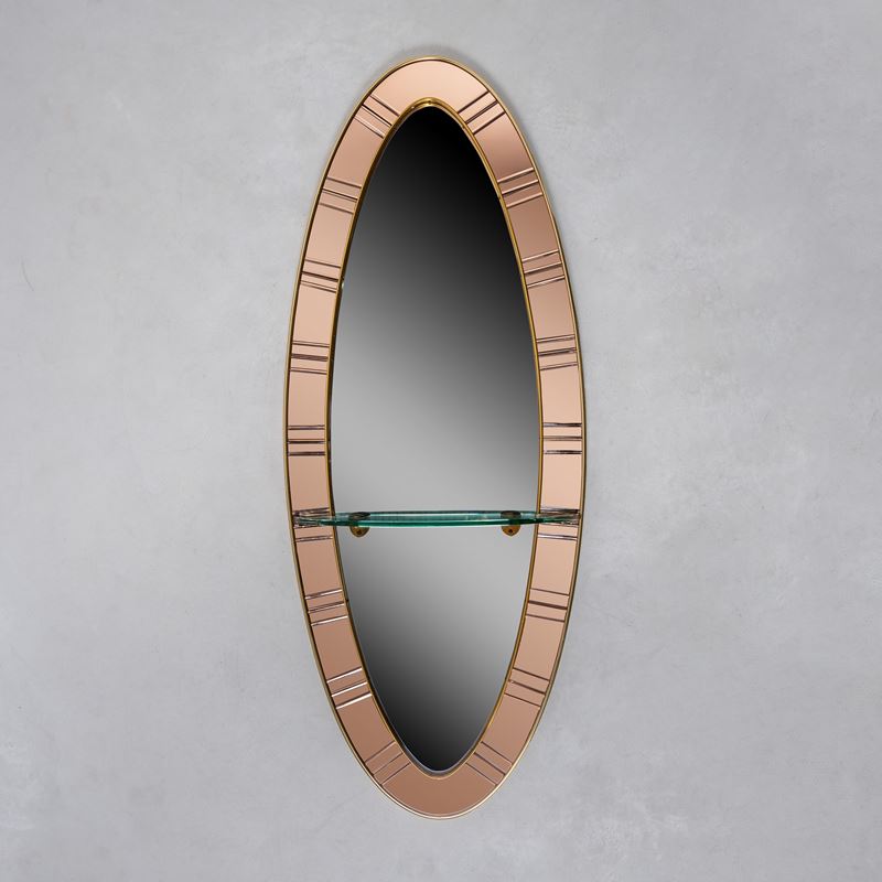 Specchio Cristal Art con consolle, vetro e ottone