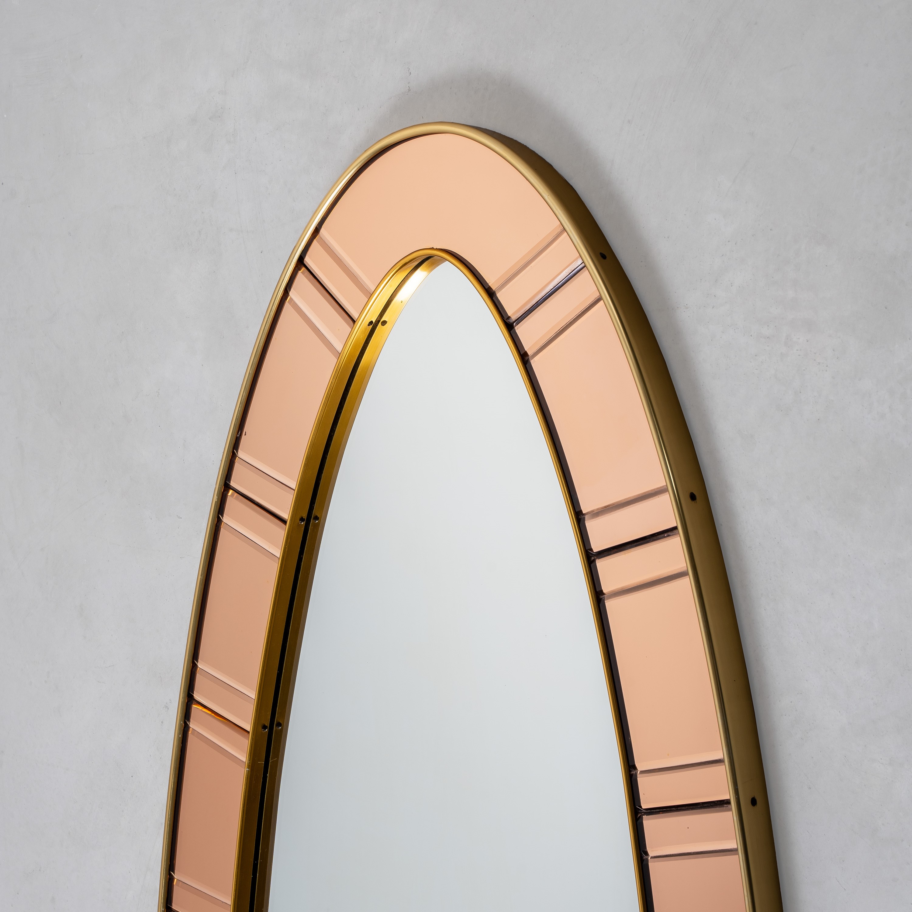 Specchio Cristal Art con consolle, vetro e ottone