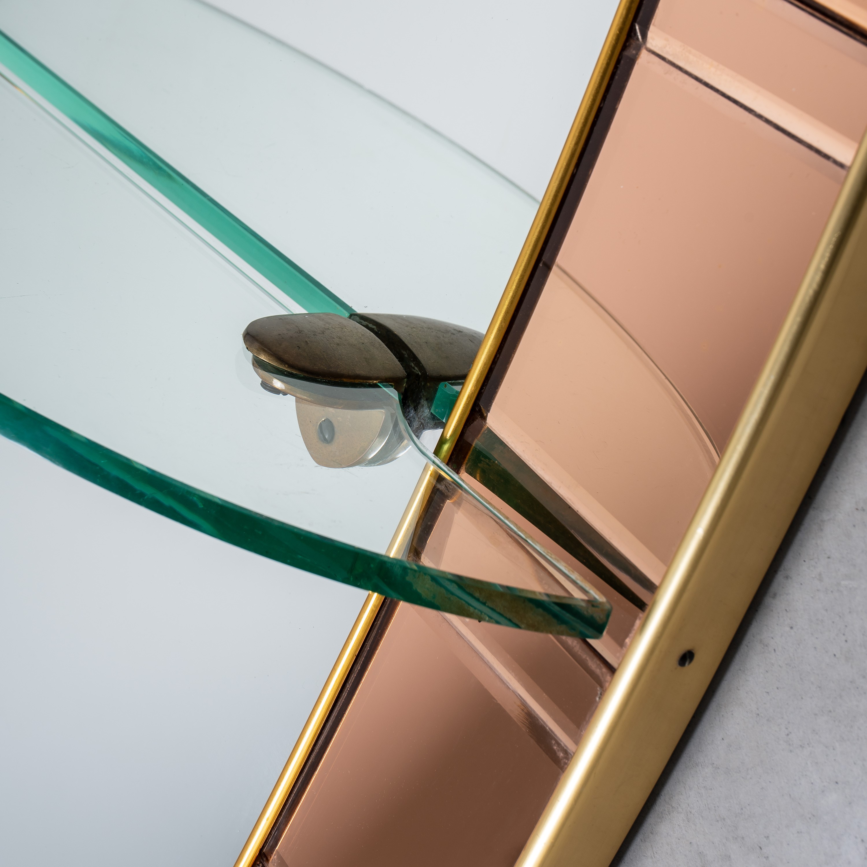 Specchio Cristal Art con consolle, vetro e ottone