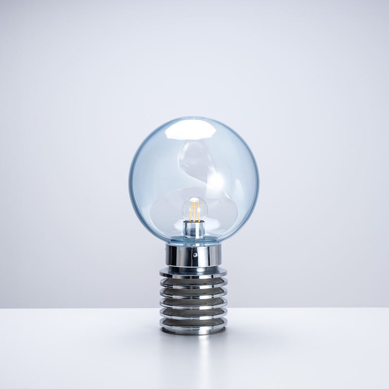 Lampada da tavolo “Membrane”, metallo cromato e vetro