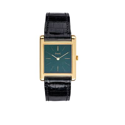 Tank — orologio da polso in oro giallo 18 kt con quadrante in giada verde