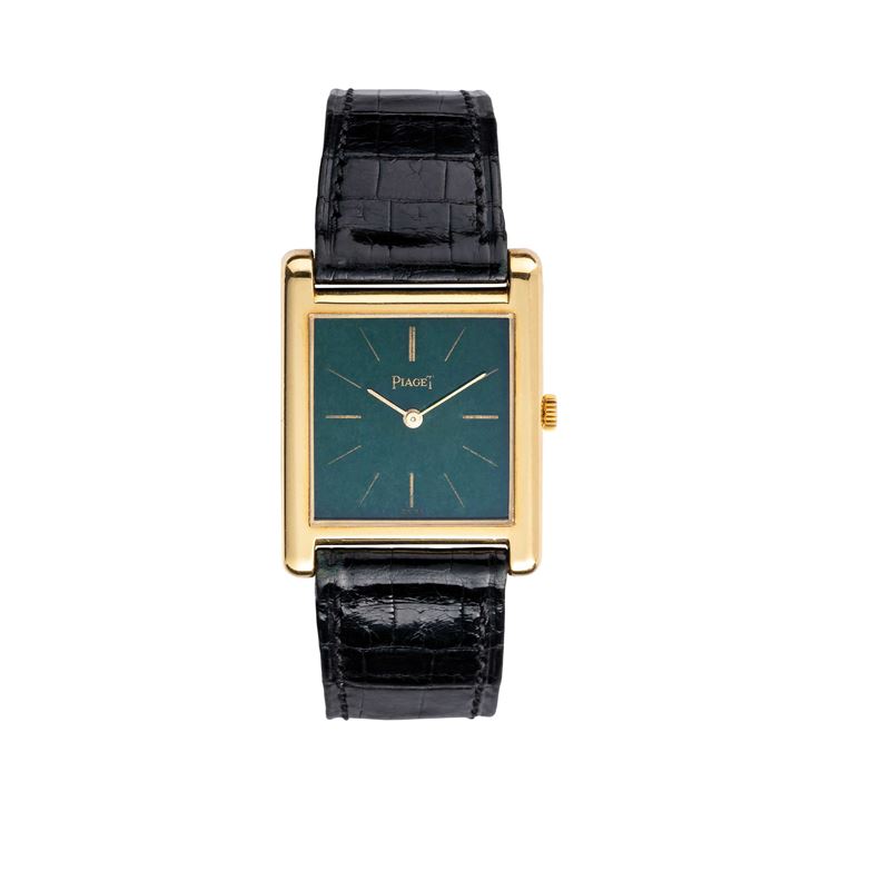 Piaget - Tank — orologio da polso in oro giallo 18 kt con quadrante in giada verde