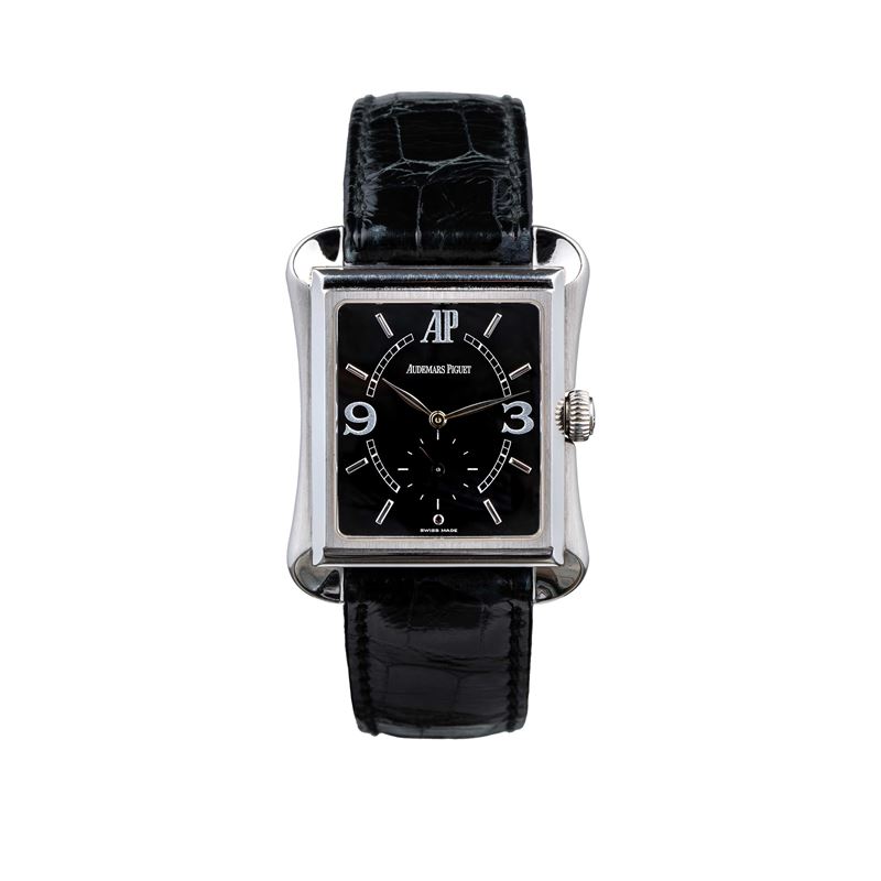 Audemars Piguet - Tank 15008 BC, orologio solo tempo in oro bianco 18 kt
