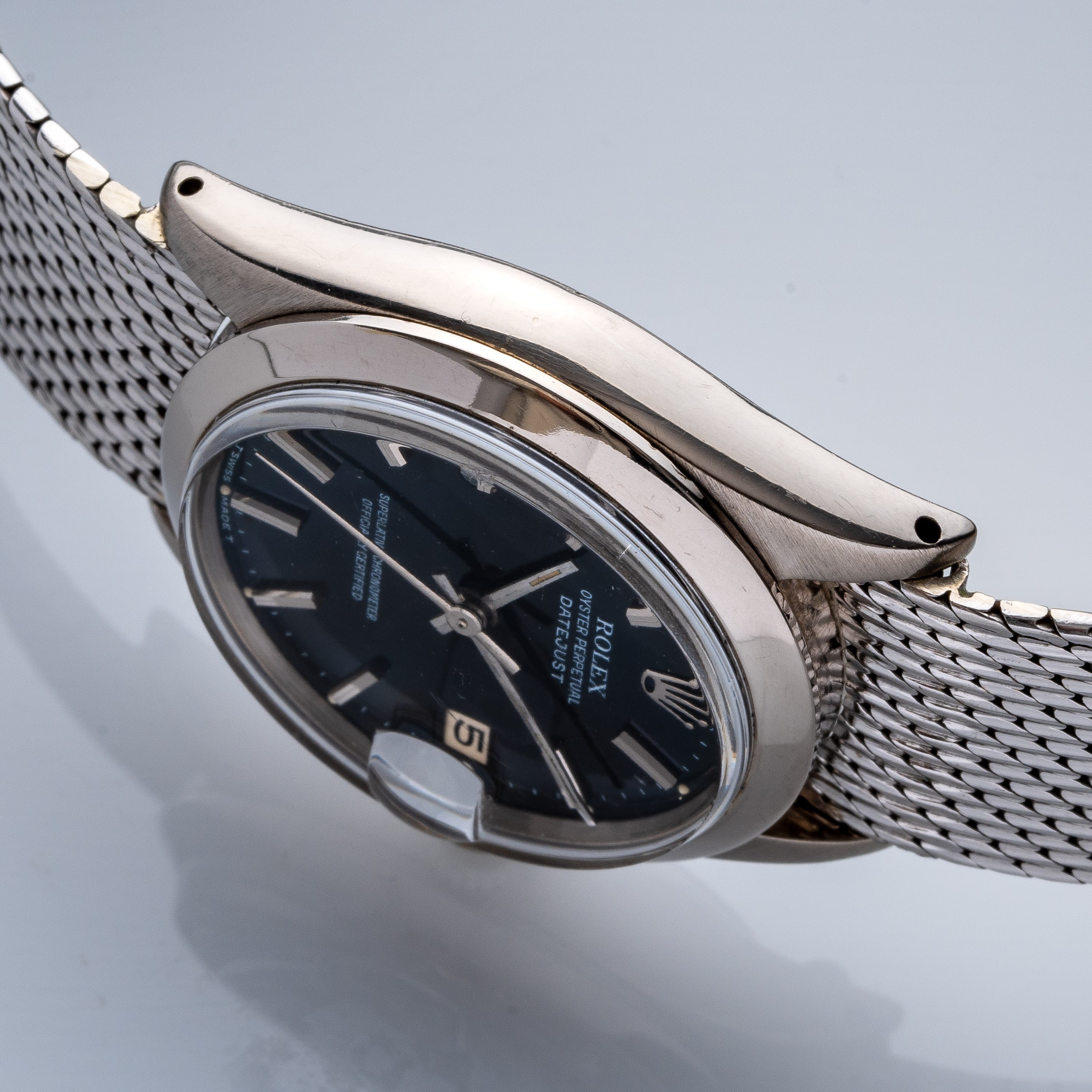 Rolex - Datejust Lady 6624 (1968) – orologio da donna in oro bianco 18 kt con quadrante nero