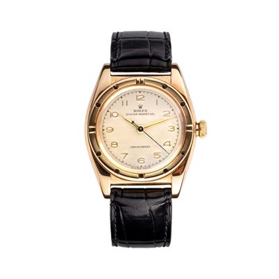 Ovetto — orologio da polso “Solo Tempo” in oro rosa con quadrante bianco