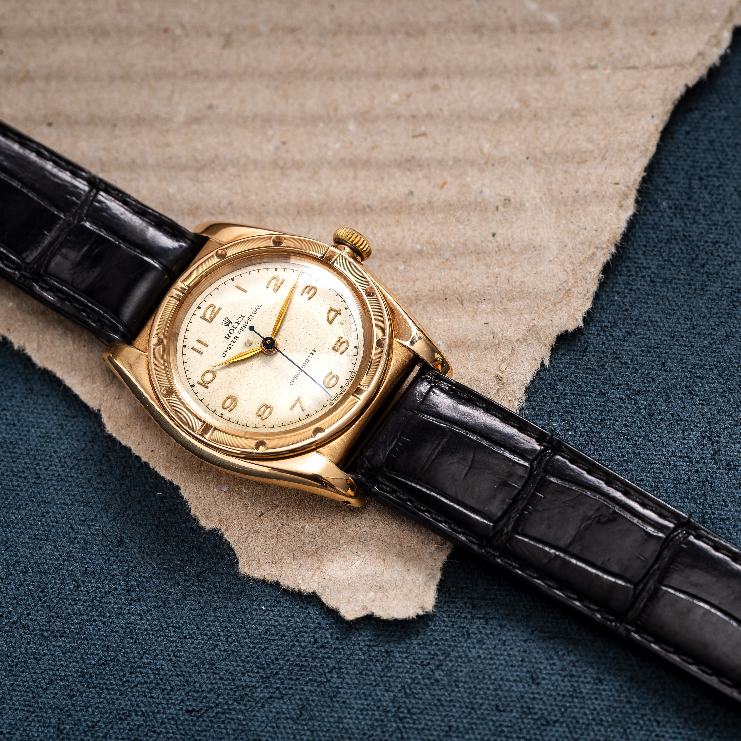 Rolex - Ovetto — orologio da polso “Solo Tempo” in oro rosa con quadrante bianco