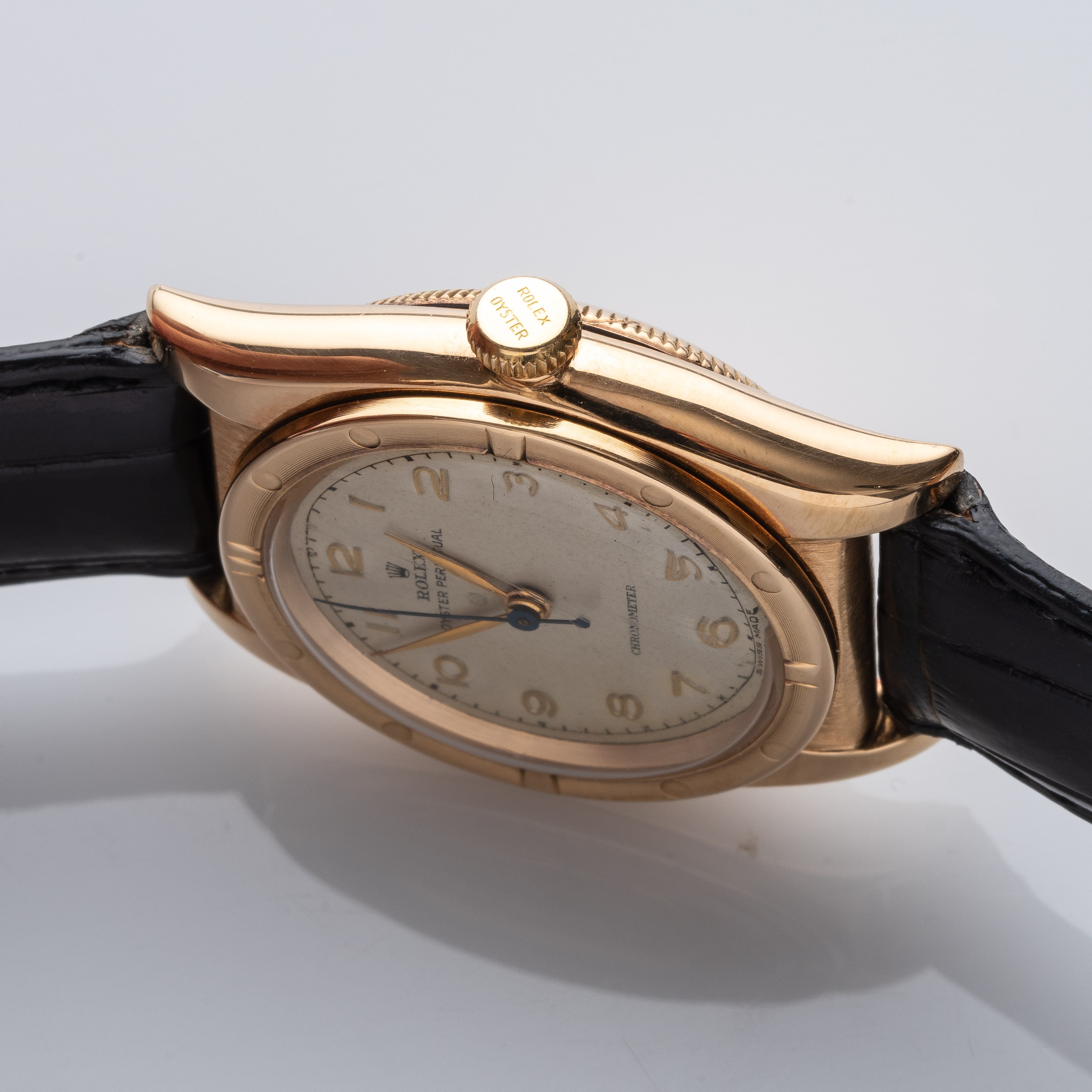 Rolex - Ovetto — orologio da polso “Solo Tempo” in oro rosa con quadrante bianco