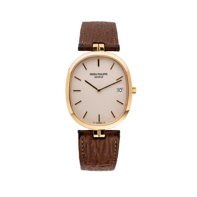 Ellipse — orologio solo tempo al quarzo in oro giallo 18 kt con datario a ore tre