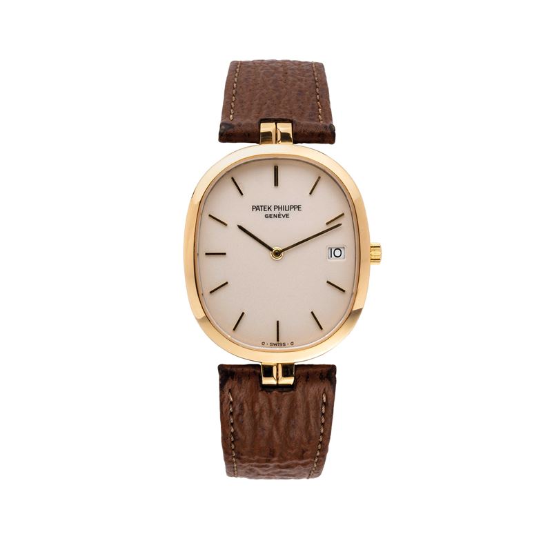 Patek Philippe - Ellipse — orologio solo tempo al quarzo in oro giallo 18 kt con datario a ore tr...