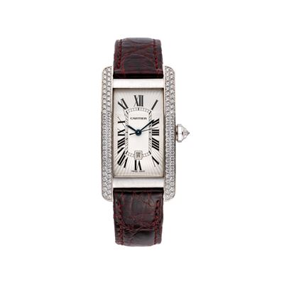 Americaine 1726, orologio da polso in oro bianco 18 kt con ghiera in diamanti