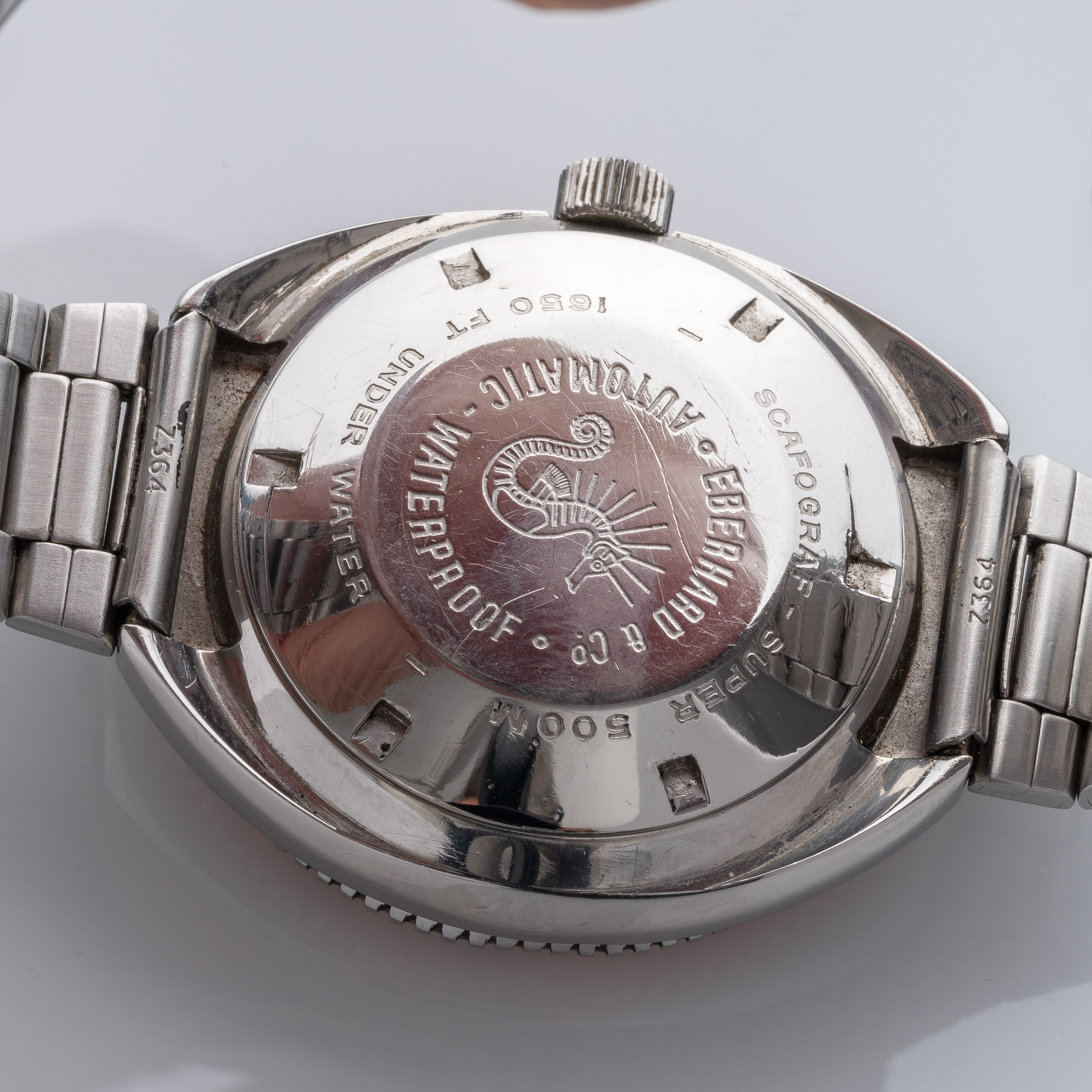 Eberhard - Scafograf Super 500M, orologio automatico in acciaio con ghiera in bakelite arancione ...