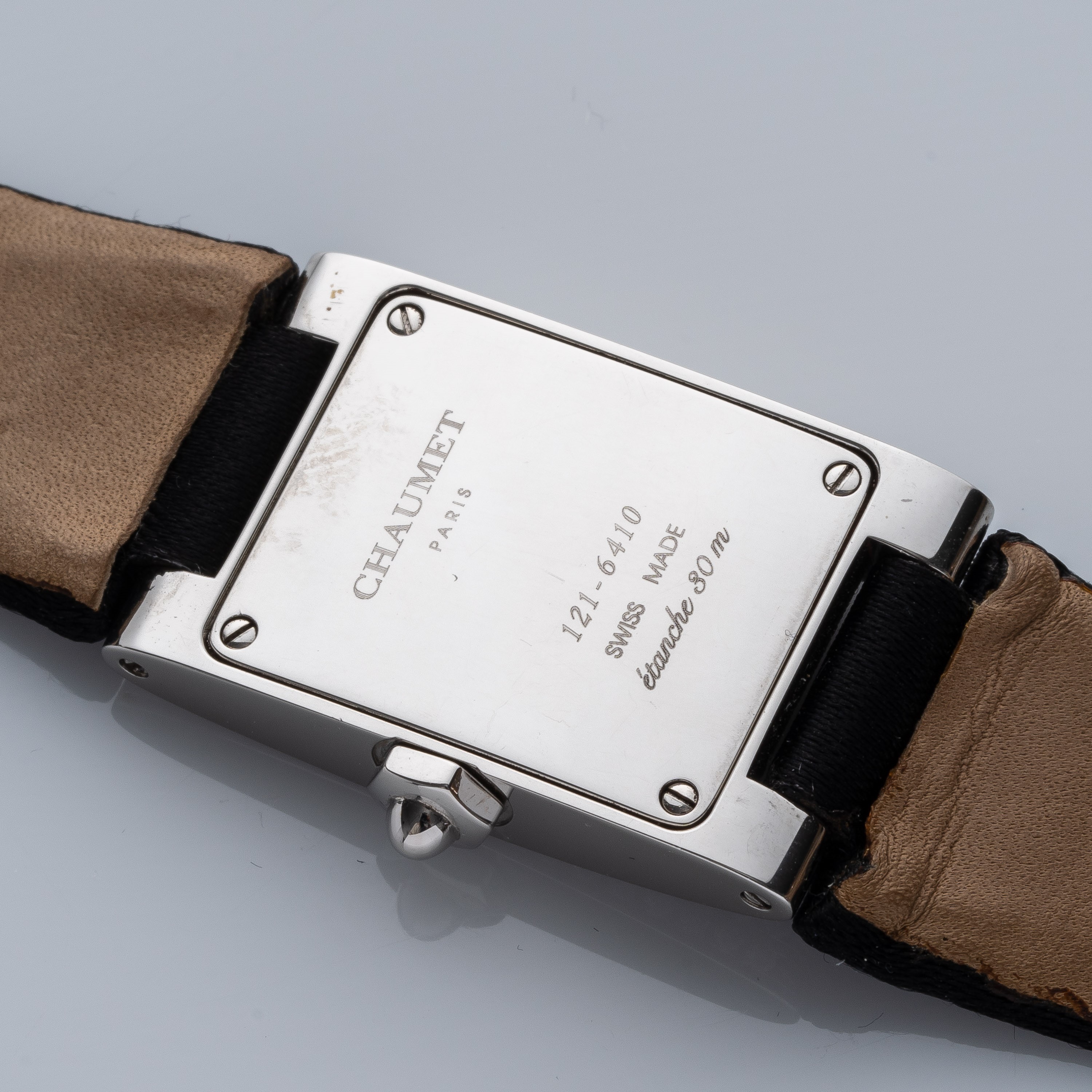 Chaumet - Tank 1216410, orologio da donna al quarzo in acciaio con ghiera in diamanti e quadrante...