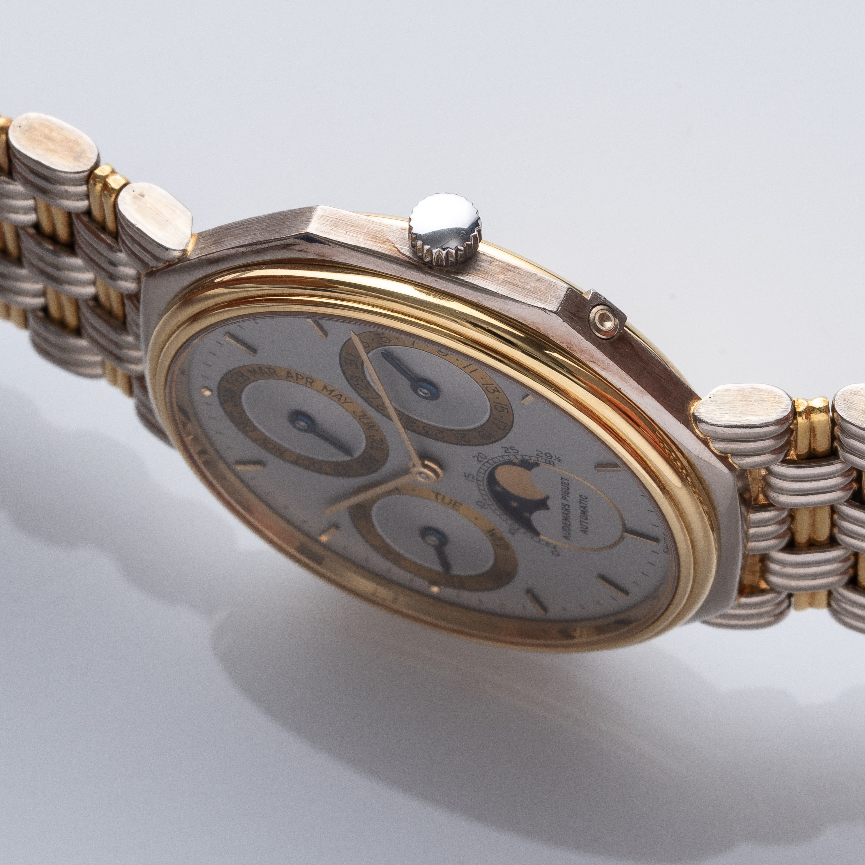 Audemars Piguet - Quantième Perpetual 5557CA, orologio da polso in oro giallo e bianco 18 kt con ...