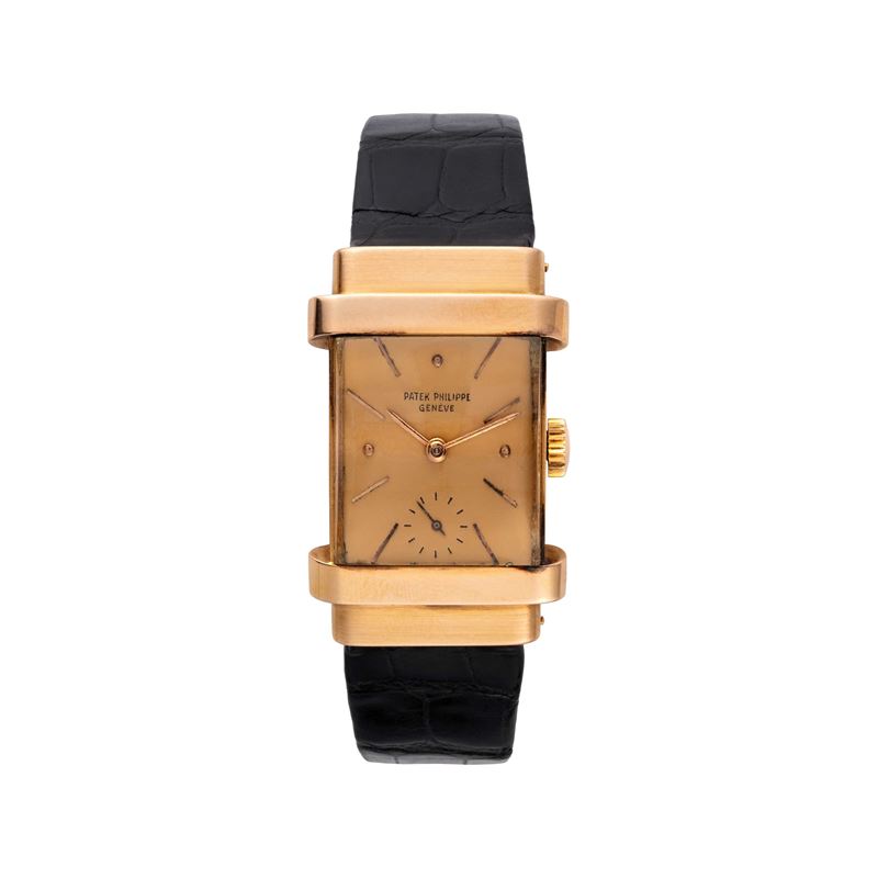 Patek Philippe - Tank, orologio a carica manuale in oro rosa 18 kt