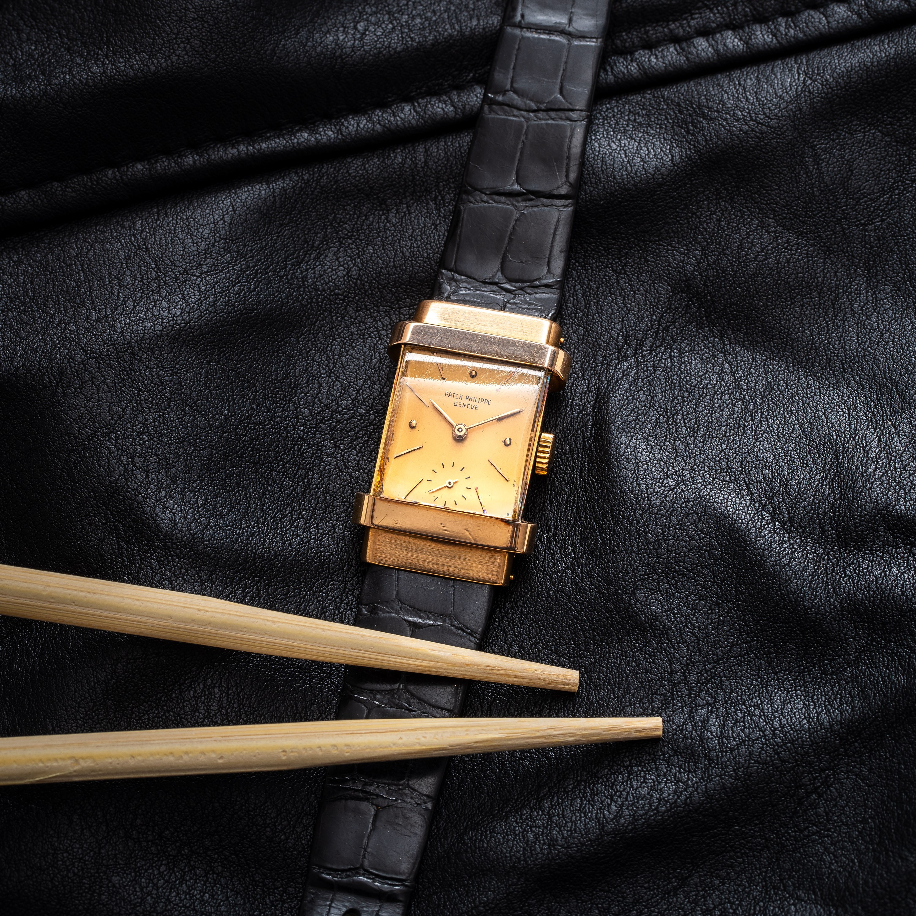 Patek Philippe - Tank, orologio a carica manuale in oro rosa 18 kt