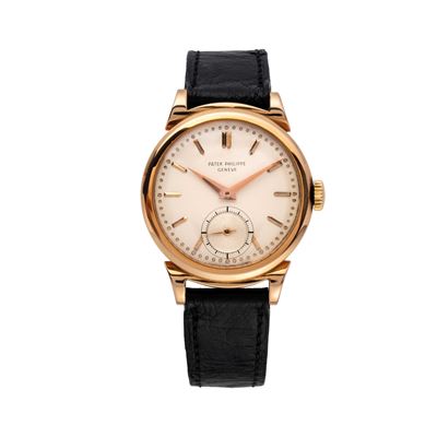 Calatrava 1491, orologio da polso in oro rosa 18 kt con carica manuale e anse a ricciolo