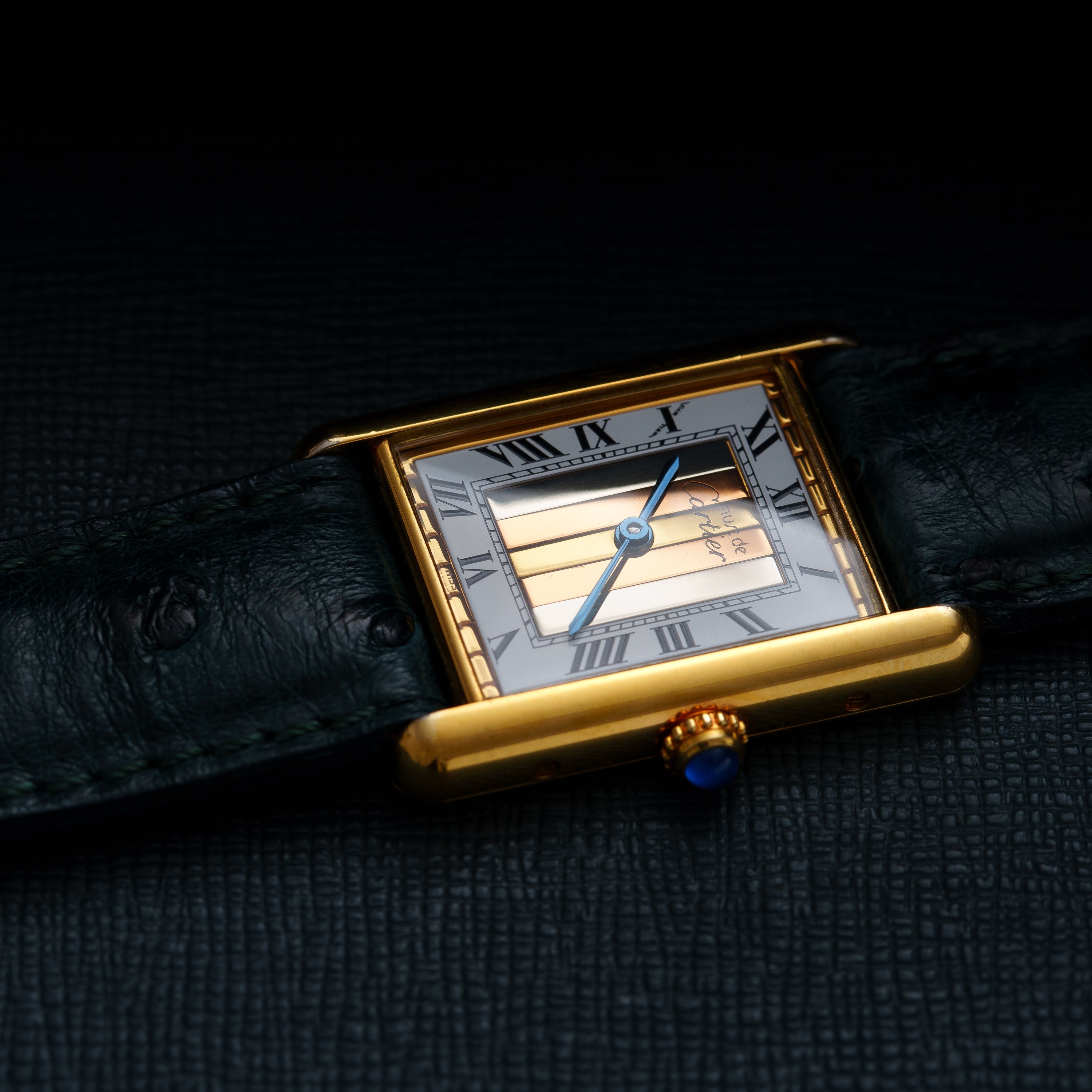 Cartier - Must De, orologio da polso solotempo in argento placcato oro al quarzo