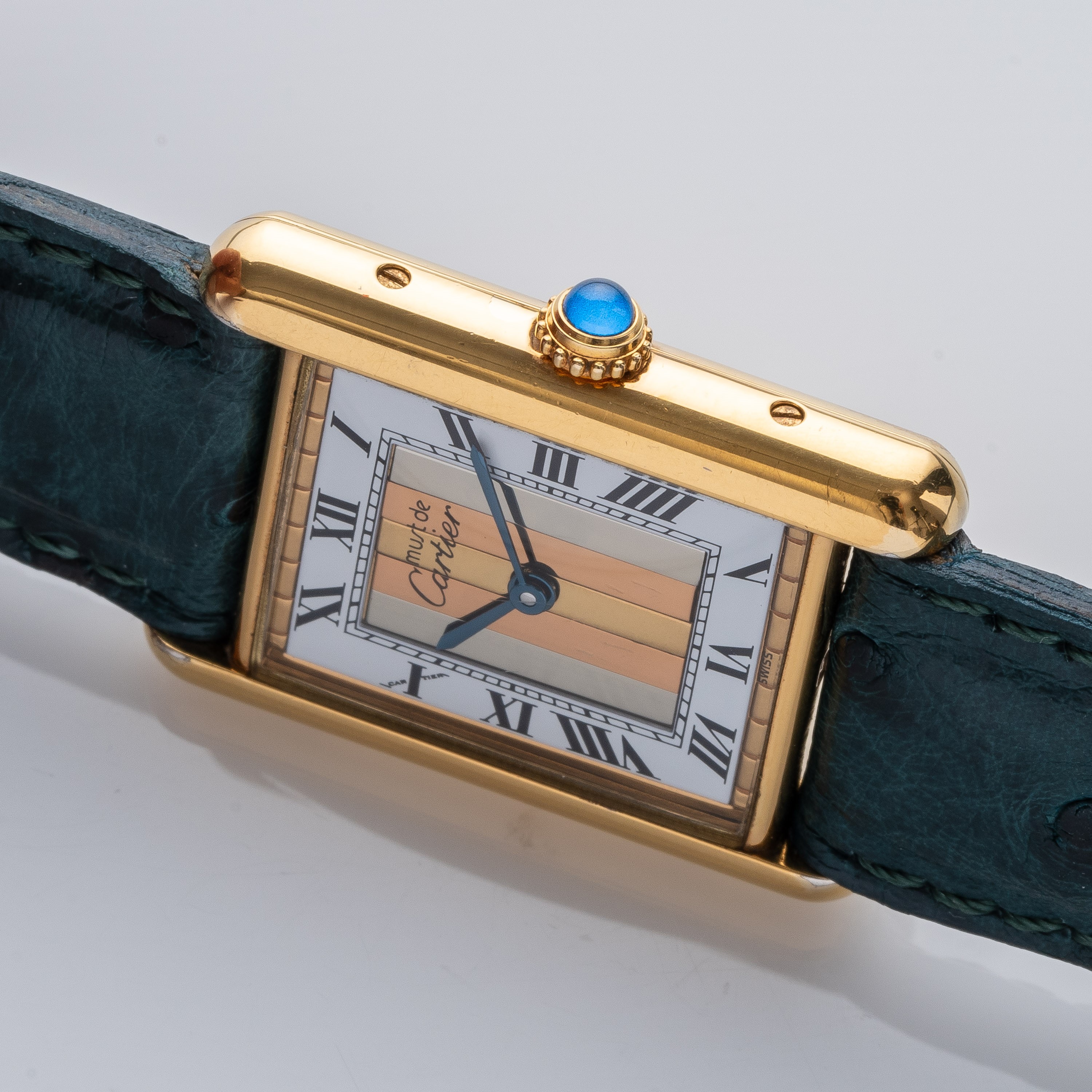 Cartier - Must De, orologio da polso solotempo in argento placcato oro al quarzo
