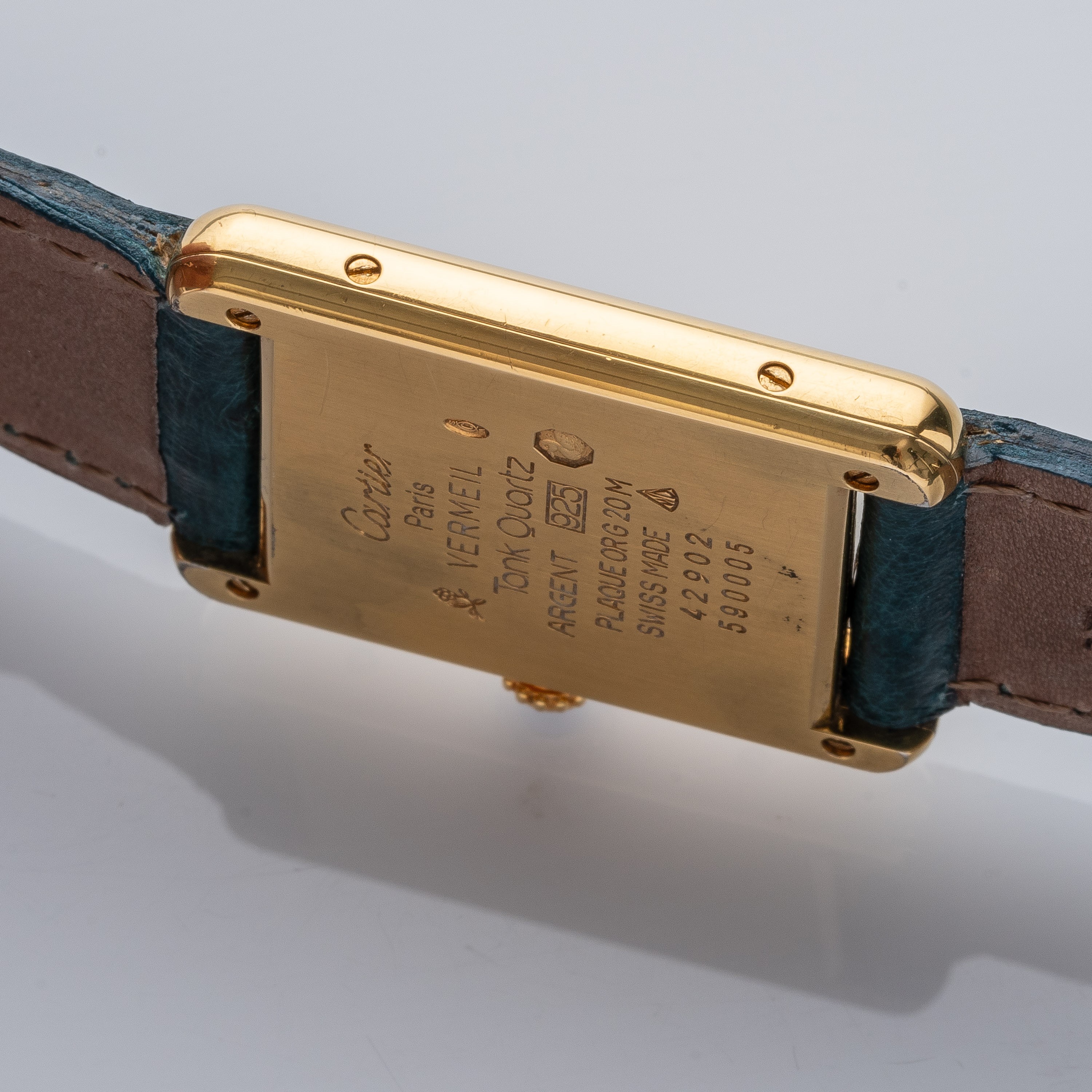 Cartier - Must De, orologio da polso solotempo in argento placcato oro al quarzo