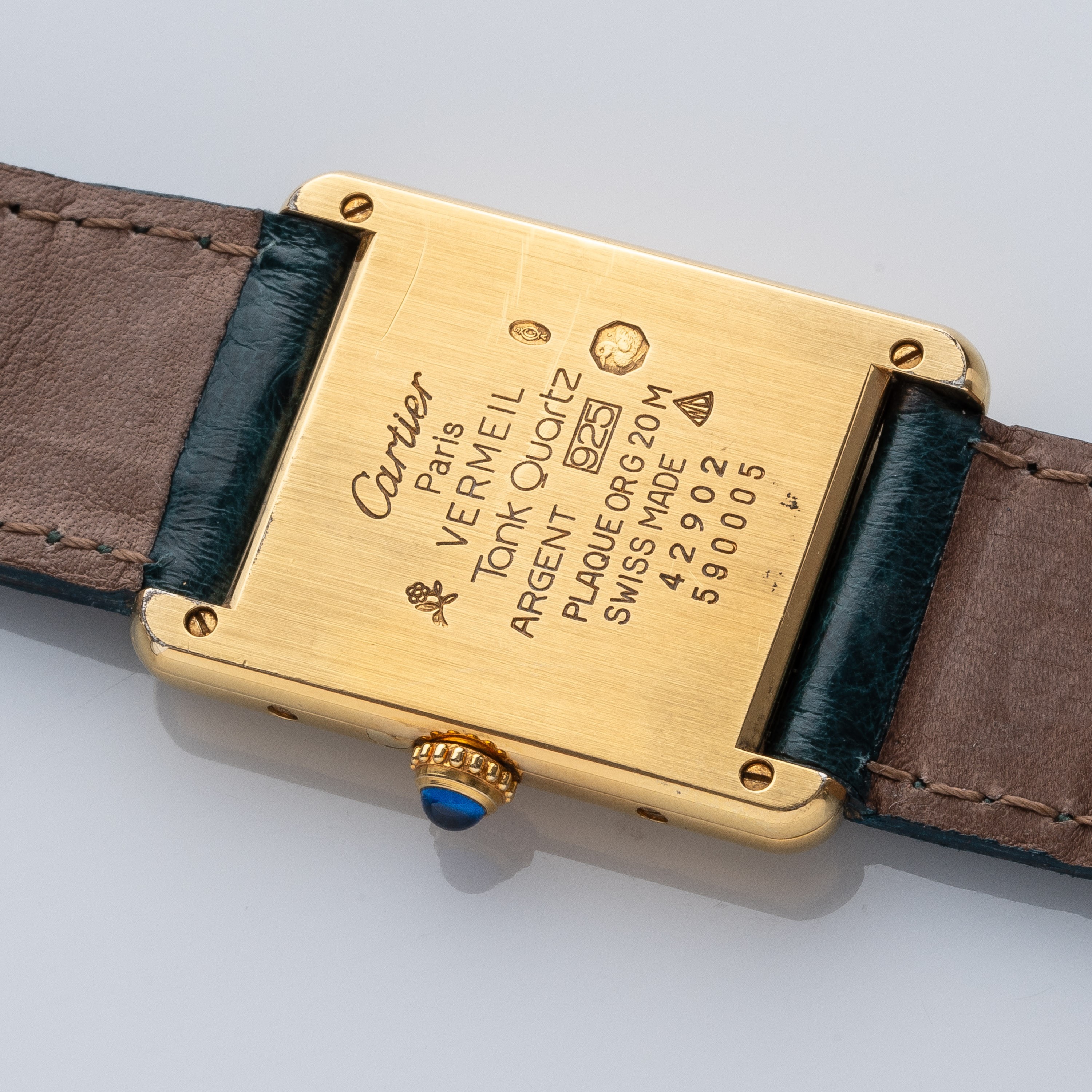 Cartier - Must De, orologio da polso solotempo in argento placcato oro al quarzo