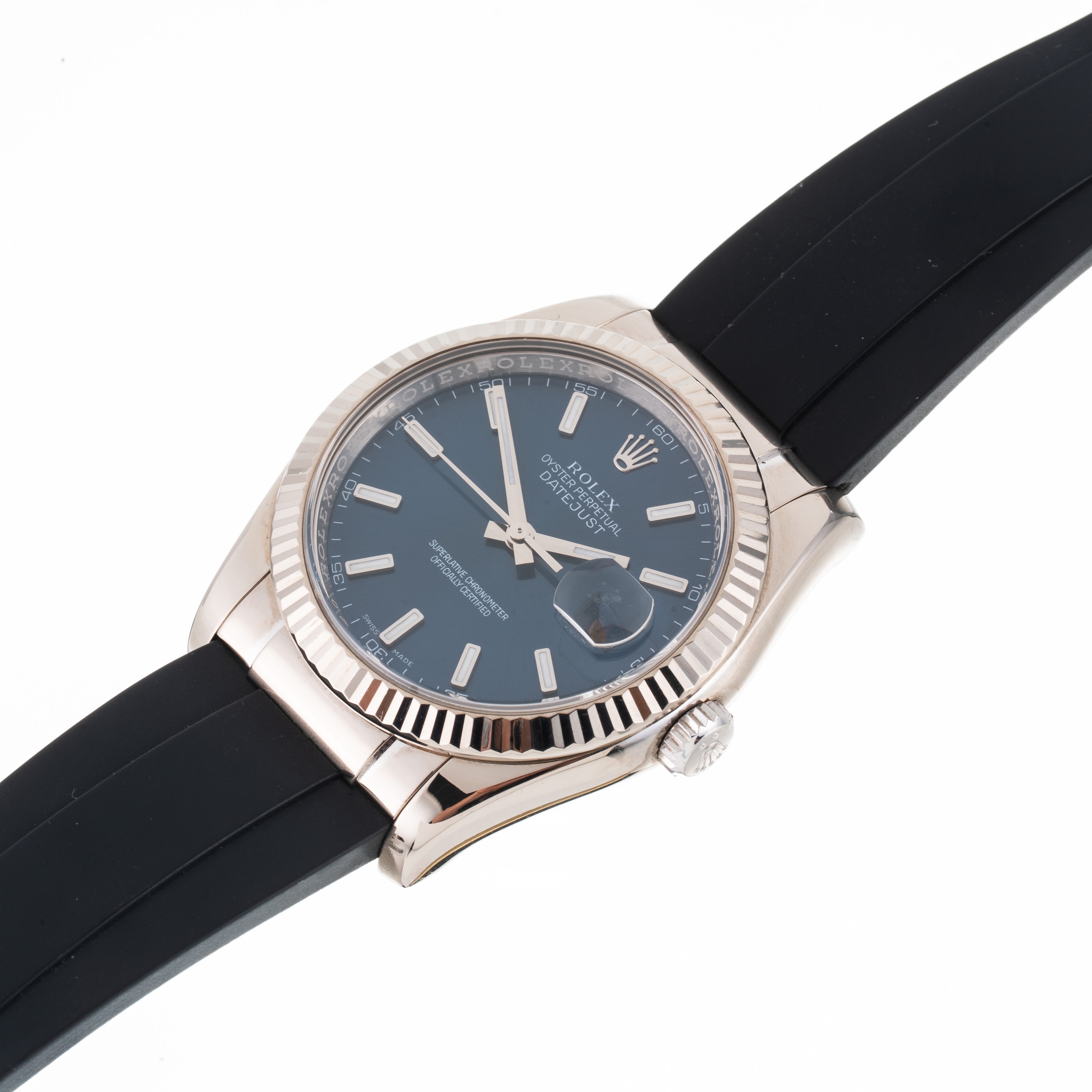 Rolex, Rolex - Datejust 116139, orologio da polso in oro bianco 18 kt con quadrante blu e calibro...
