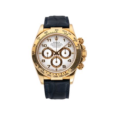 Daytona 16518 — cronografo automatico in oro giallo 18 kt con quadrante bianco (1998)