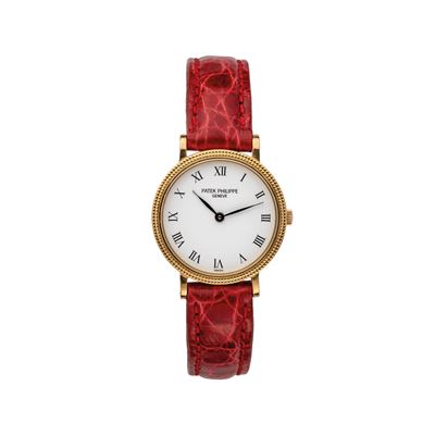 Calatrava 4819J — orologio da donna in oro giallo 18 kt con quadrante bianco, quarzo