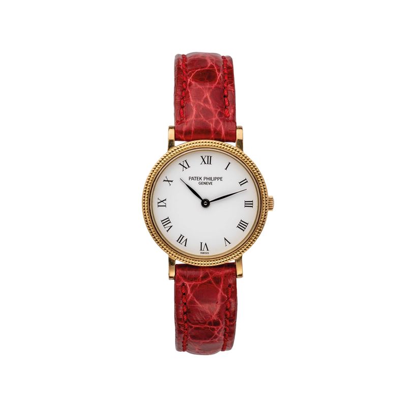 Patek Philippe - Calatrava 4819J — orologio da donna in oro giallo 18 kt con quadrante bianco, qu...