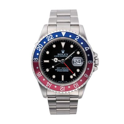 GMT Master 16700, orologio da polso automatico in acciaio, ghiera bicolore blu/rossa