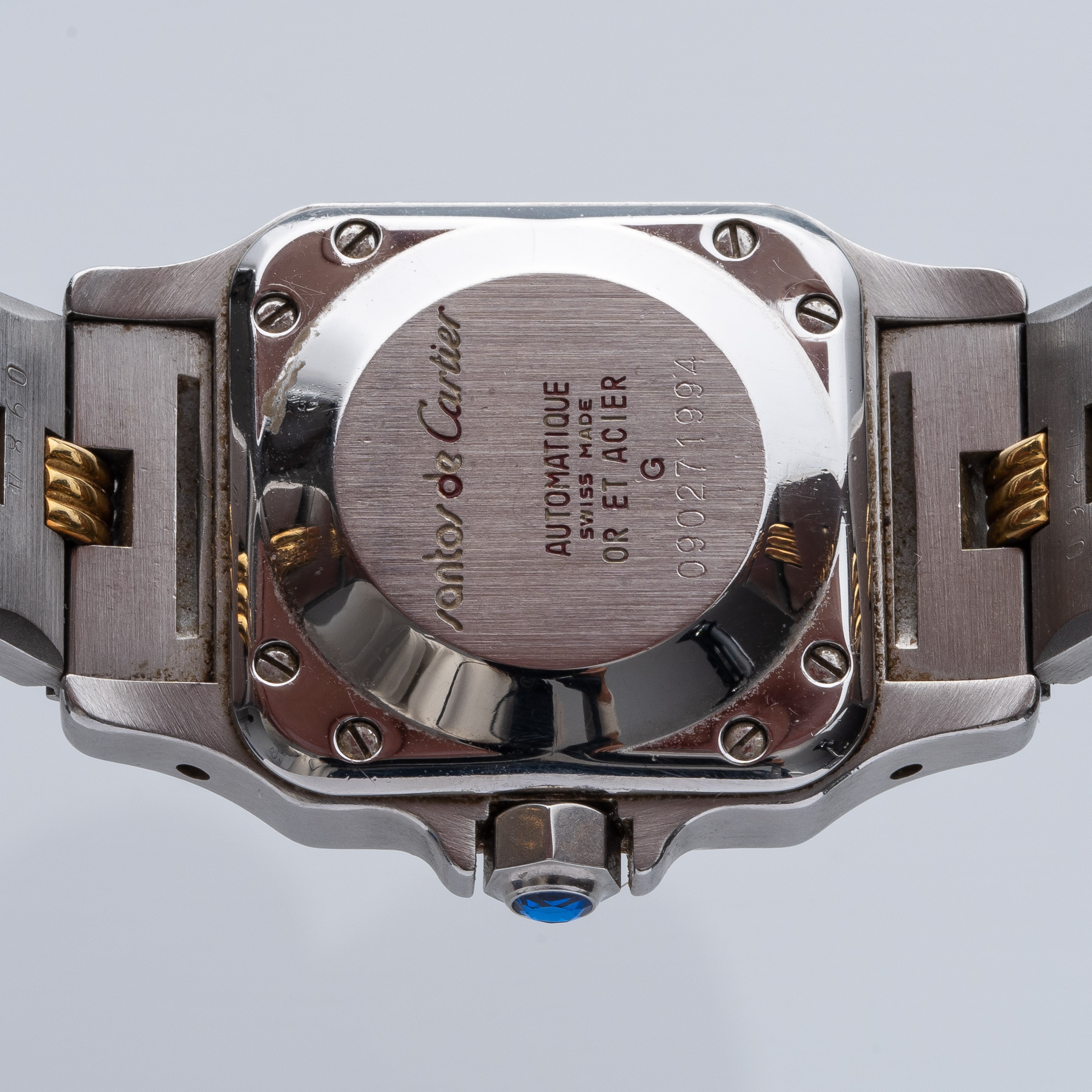 Cartier - Santos Lady, orologio automatico in acciaio e oro 18 kt con quadrante bianco