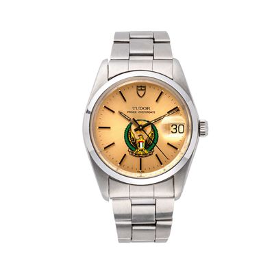 Oyster Prince Date 74000, orologio automatico in acciaio con datario ad ore tre e quadrante UAE F...