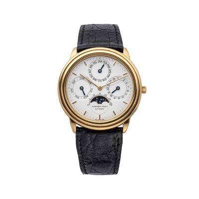 Quantième Perpetual Automatico in oro giallo 18 kt