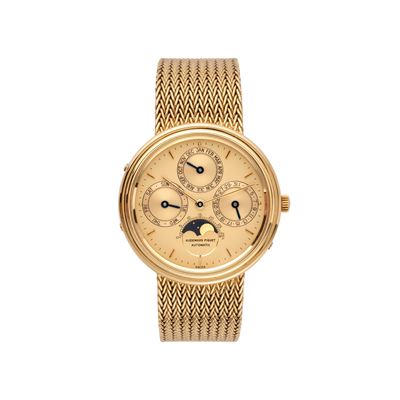 Quantième Perpetual Automatico, oro giallo 18 kt, quadrante champagne