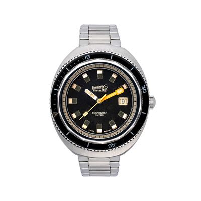 Scafograf 26022 — orologio subacqueo automatico in acciaio con ghiera in bachelite