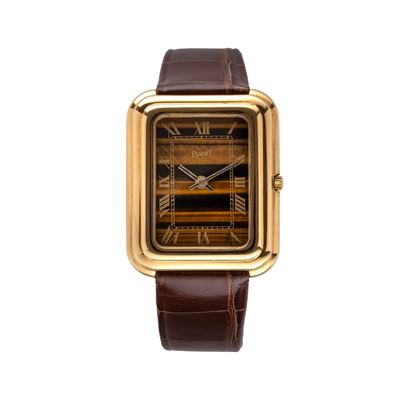 Beta 21 — orologio da polso in oro giallo 18kt con quadrante in pietra occhio di tigre