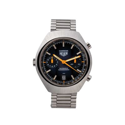 Carrera 110.573B, cronografo automatico sportivo in acciaio con quadrante blu