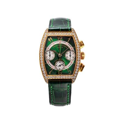 Casablanca 7502 CC DP Cronografo manuale in oro giallo 18 kt con diamanti, quadrante verde