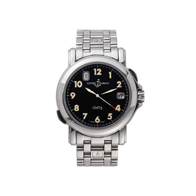 San Marco GMT — orologio GMT a carica automatica in acciaio con doppio fuso orario, quadrante ner...