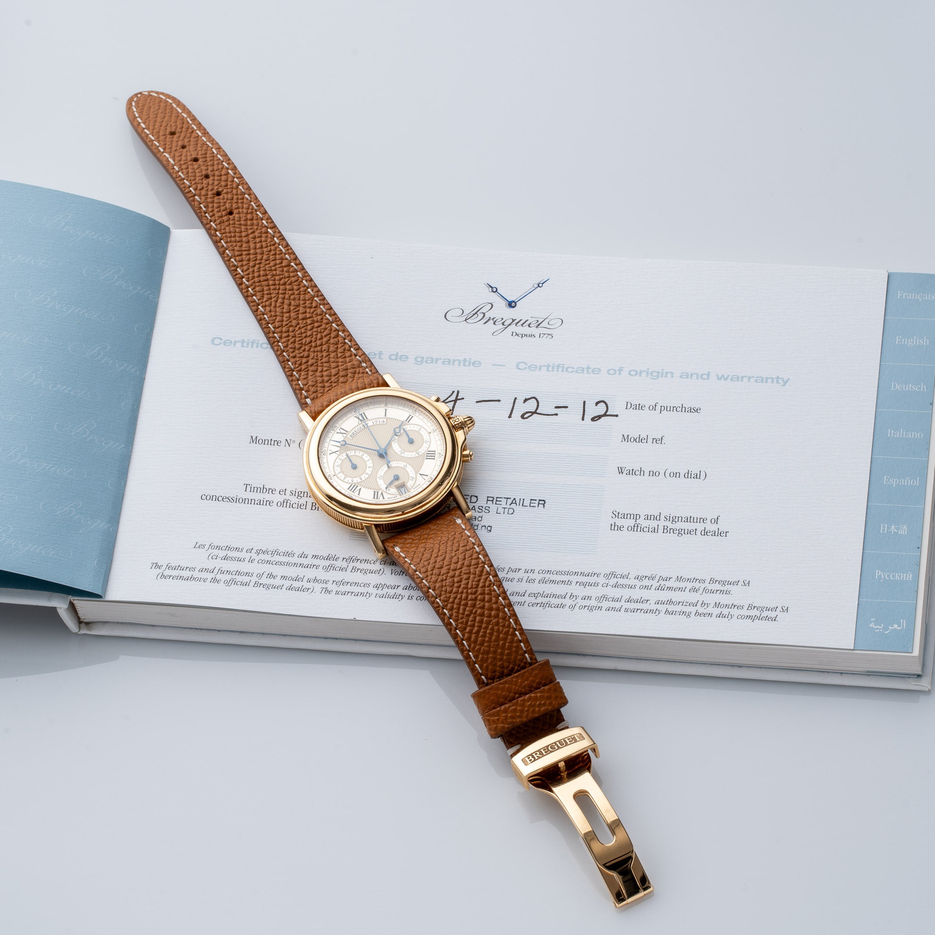 Breguet - Marine Chronograph 4460, cronografo automatico in oro 18kt con quadrante bitonale