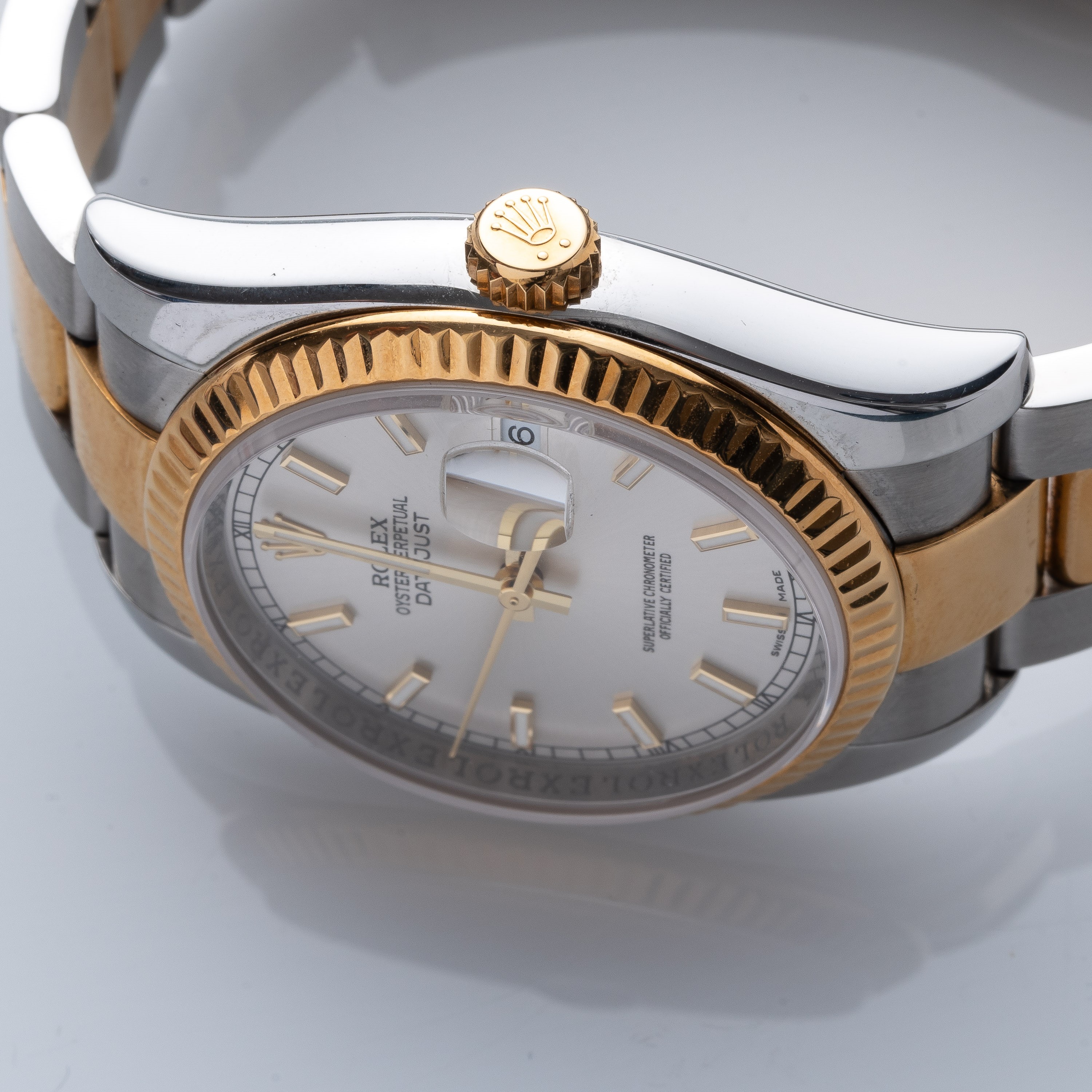 Rolex - Oyster Perpetual (116233) – orologio solo tempo in acciaio e oro 18kt, quadrante argenté
