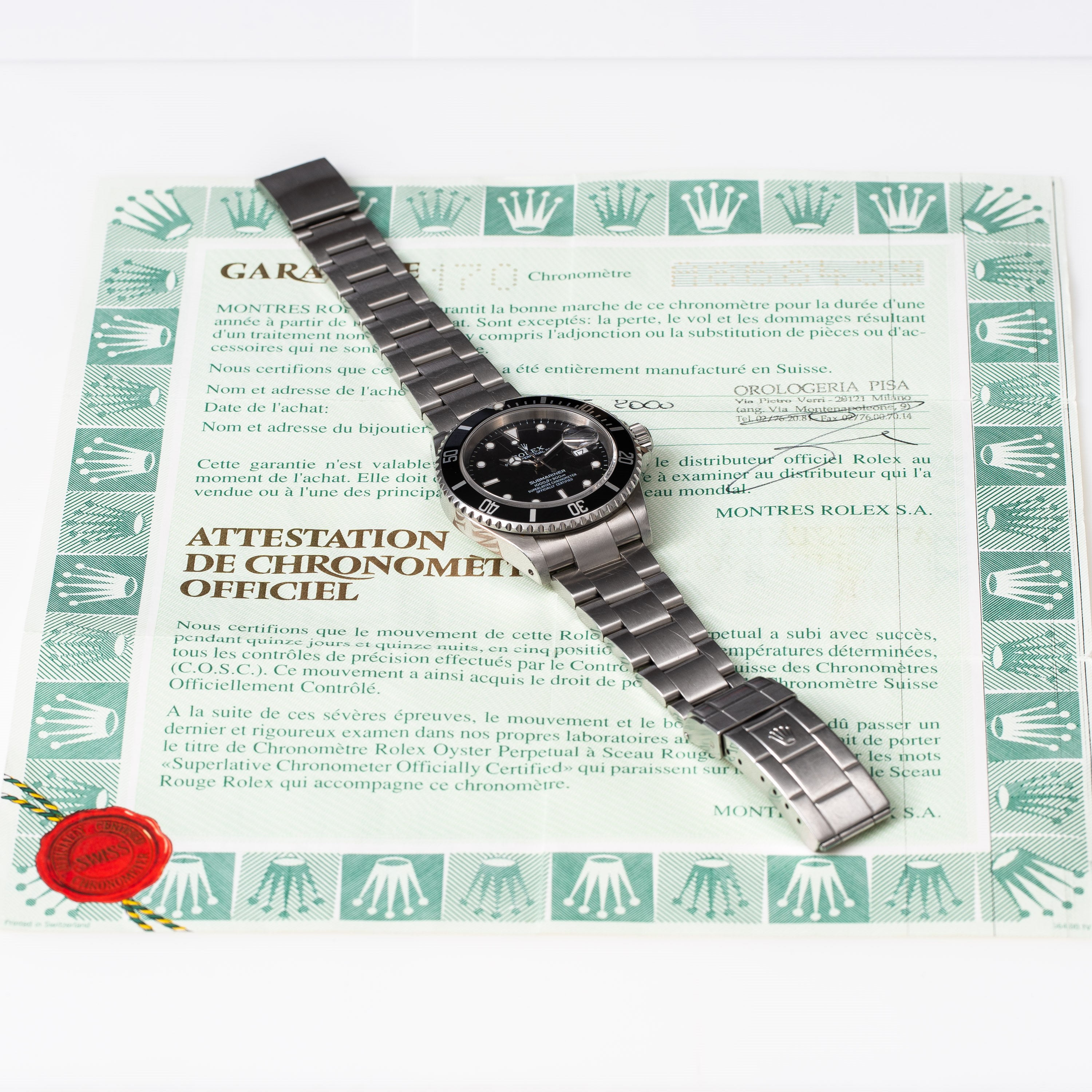 Rolex - Submariner Date 16610, orologio automatico in acciaio (Giraglia Cup 2000)