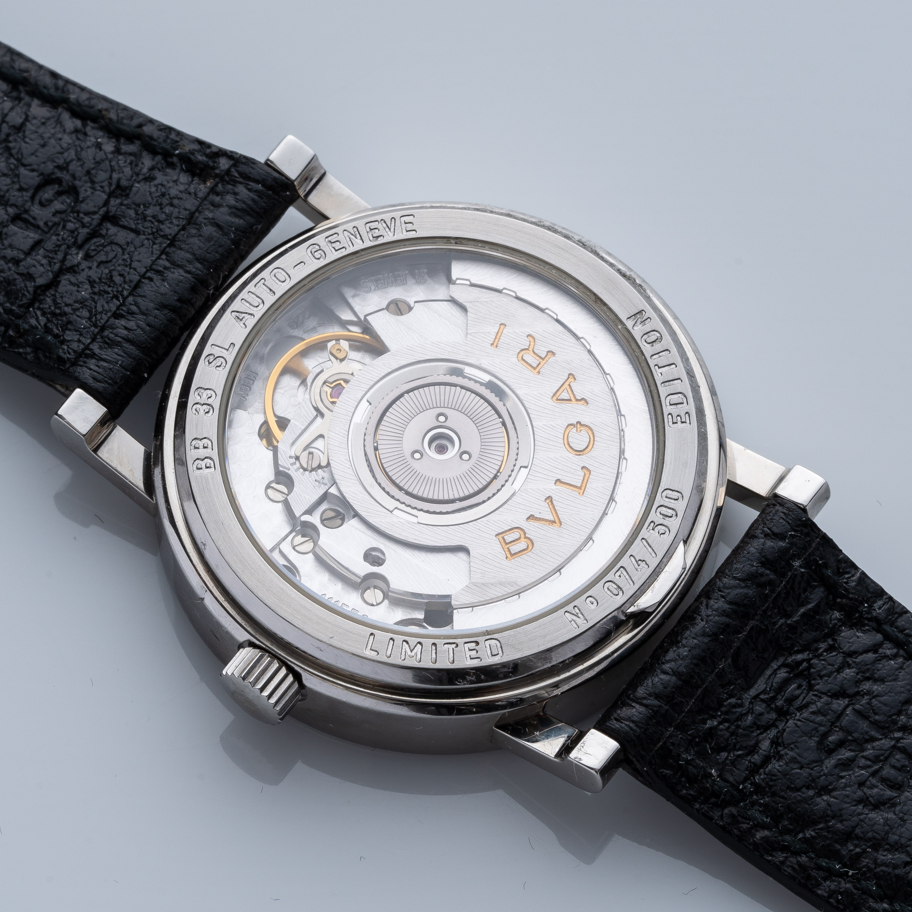 Bulgari, BVLGARI BVLGARI — orologio da polso solotempo in acciaio con datario e quadrante grigio