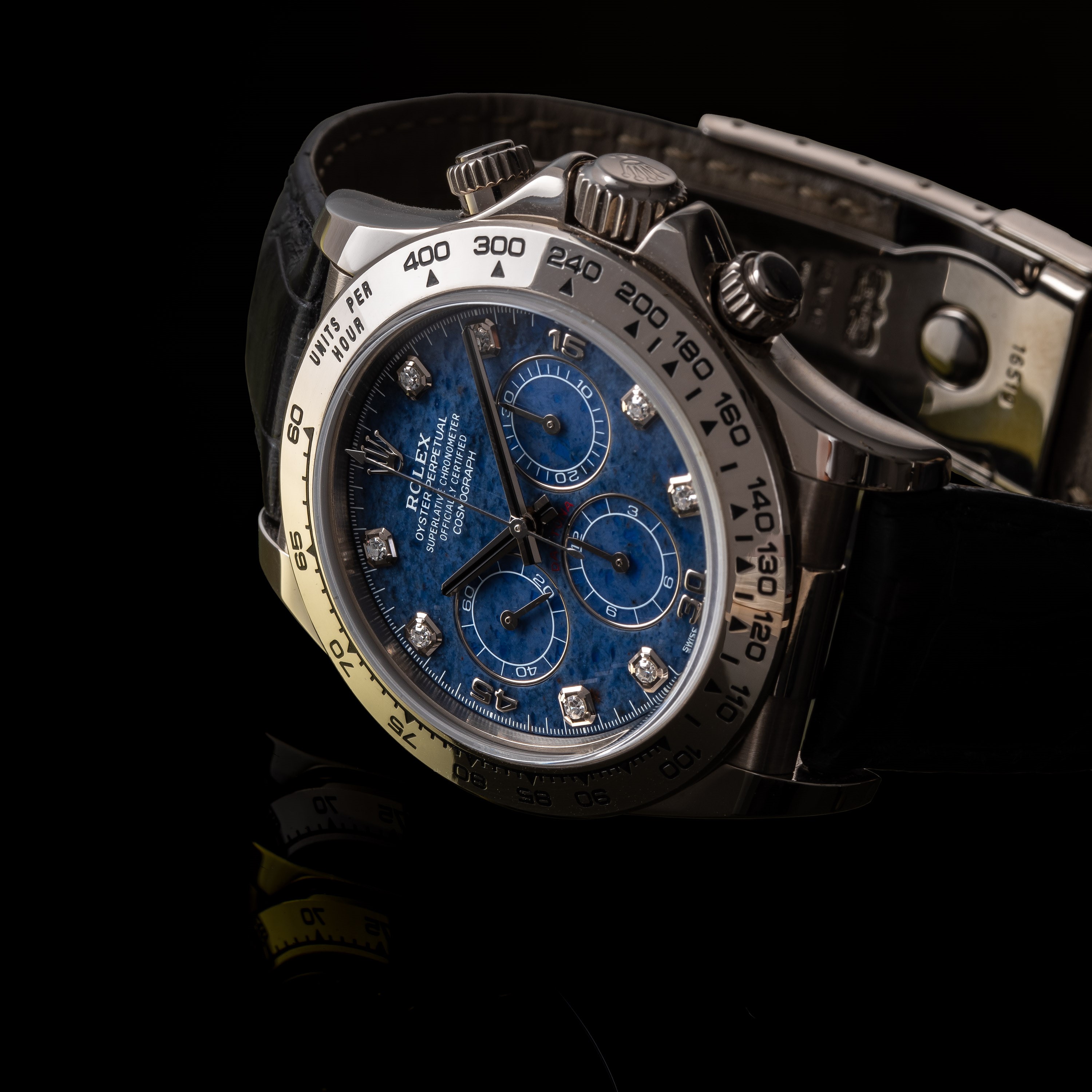 Rolex - Cosmograph Daytona 16519, cronografo automatico in oro bianco 18kt con quadrante in sodal...