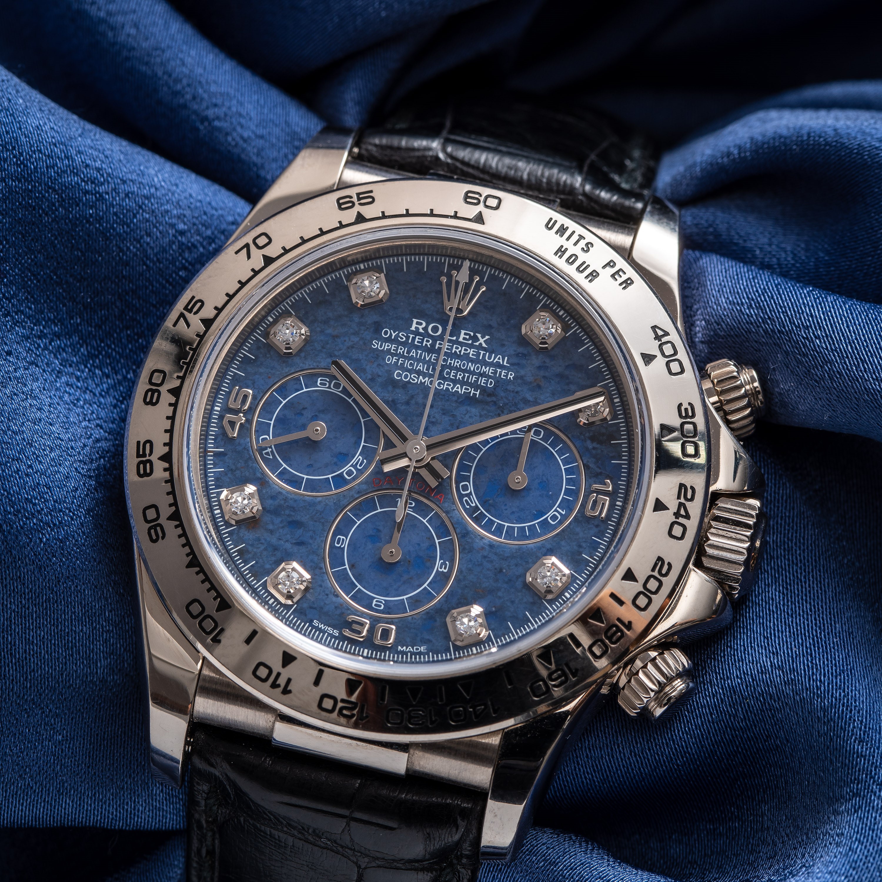 Rolex - Cosmograph Daytona 16519, cronografo automatico in oro bianco 18kt con quadrante in sodal...